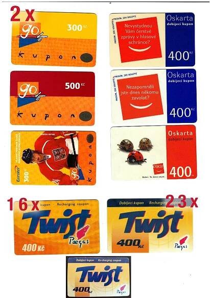 Staré nabíjecí kupony Oskarta, Go kupon, Twist karta