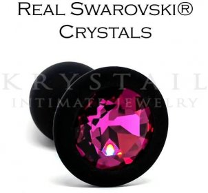 Swarovski Fuchsia crystal with silicone butt plug - Krystail Intimate Jewelry
