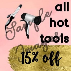 hair dryer and curling irons on sale social media image