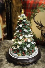 Zelený hrací svítící vánoční stromek 30cm