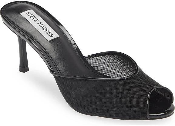 Steve Madden Rowe Peep Toe Sandal, Main, color, Black