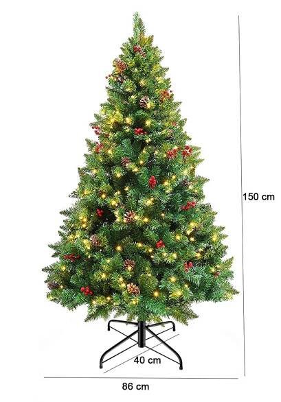 Umělý vánoční stromek se 180 LED, teplá bílá, 150 cm Kód výrobce HOP1001380
