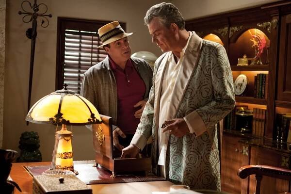 Magic City, Michael Rispoli (L), Danny Huston (R), 'World in Changes', Season 2, Ep. #5, 07/19/2013, ©STARZPR