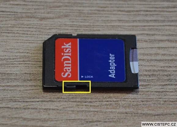 Jak odstranit ochranu proti zápisu na sd kartě a flash disku