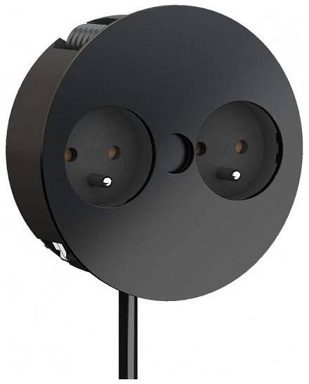Elektro zásuvka Bachmann Twist 931.152 2 x 230V černá mat