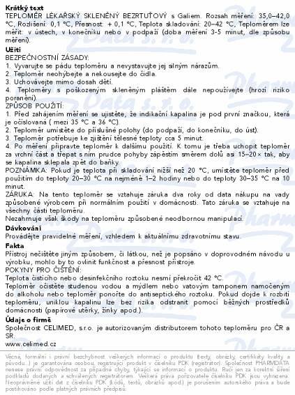 Teploměr lékařský bezrtuťový CELIMED TC01 CLASSIC