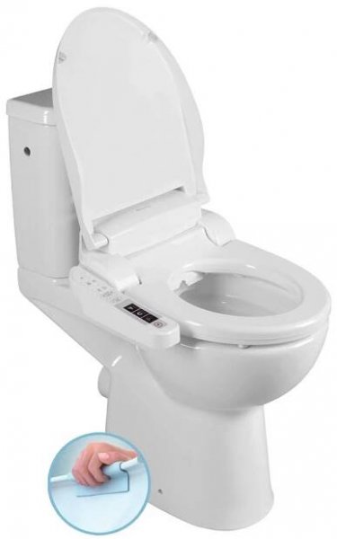HANDICAP WC kombi zvýšený sedák s elektronickým bidetem BLOOMING EKO PLUS, Rimless, zadní odpad, bílá