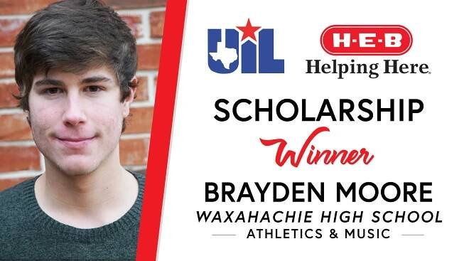 UIL Scholarship recipient Brayden Moore of Waxahachie High School