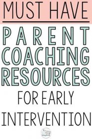 Planning and prepping for your early intervention speech therapy sessions has never been easier thanks to these must-have resources for parent coaching  EI therapy! Includes resources for parent coaching in play based therapy and daily routines. Resources are all written in parent-friendly terms; perfect for sending home as homework or distance learning. Perfect for early intervention speech therapy sessions with late talkers and language delayed preschoolers. Check out these SLP materials now.