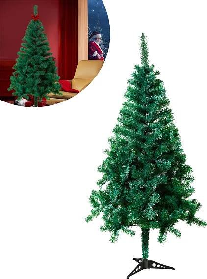 LZQ 120cm vánoční stromek Umělý jedlový stromek Deco vánoční stromek Zelený PVC umělý