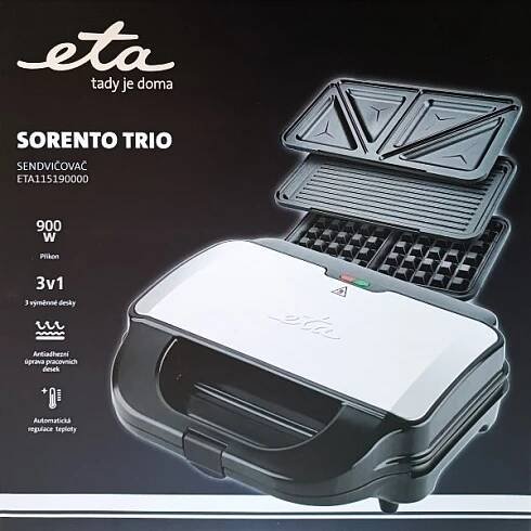 Sendvičovač ETA Sorento Trio 1151 90000 černý/nerez
