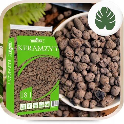Keramzit zahradnický drenáž na rostliny 18 l květináčový přírodní BIOVITA Frakce 8–16 mm