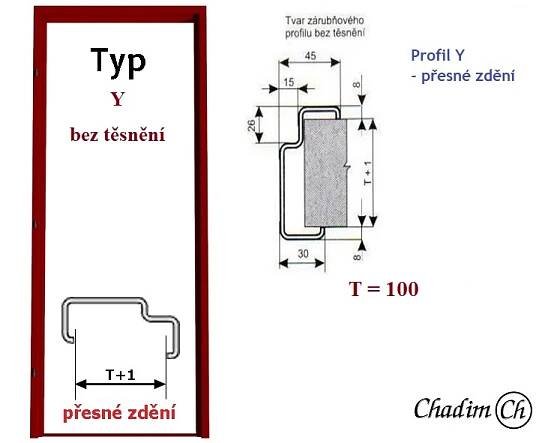 Ocelová zárubeň pro přesné zdění - typ Y - profil 125