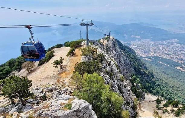 During our cable car ride up Babadag mountain - one of the best things to do in Fethiye