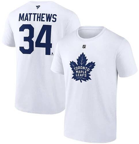 Auston Matthews Toronto Maple Leafs Fanatics Authentic Stack Name & Number T-Shirt - White