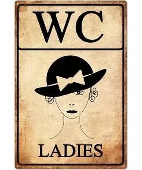 Vintage cedule WC kovová | dekorace WC, plechová tabulka - 4 , 20x30 cm