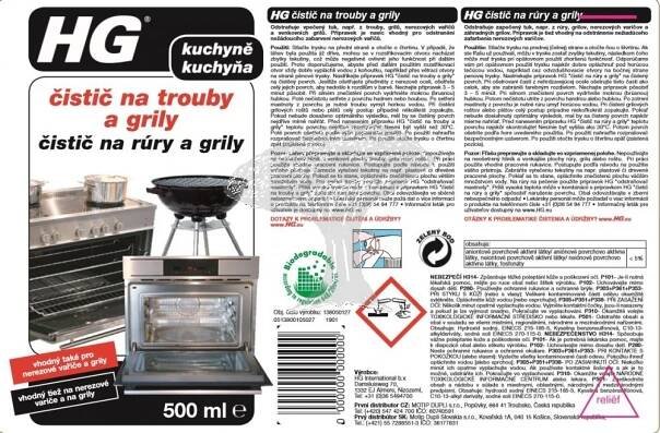 HG 13805 Čistič na trouby a grily 500 ml