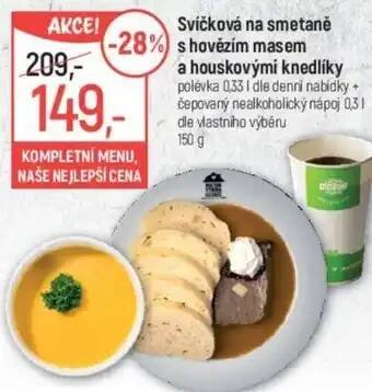 Globus Svíčková na smetaně s hovězím masem a houskovými knedlíky nabídka
