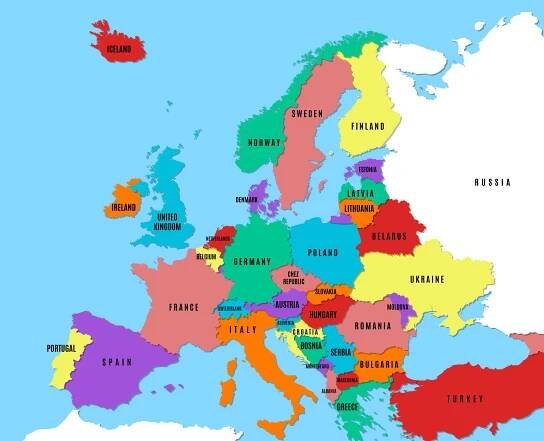 Na slici je prikazana karta evrope