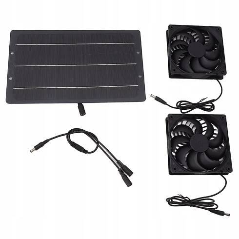 VENTILÁTOR NAPÁJENÝ SOLÁRNÍM PANELEM 10W 12V MINI VENTILÁTOR NA KEMP