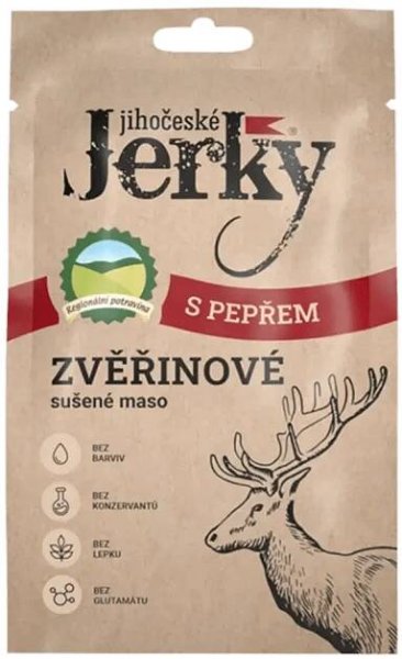 Jihočeské Jerky zvěřinové s pepřem 20 g - FitMar.cz