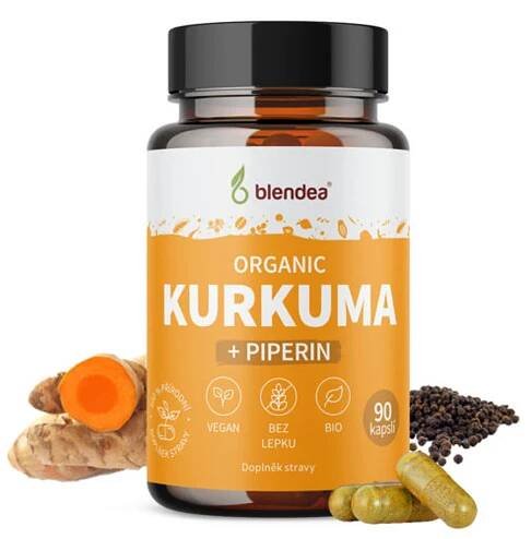 BLENDEA Kurkuma + Pipperin BIO 90 kapslí