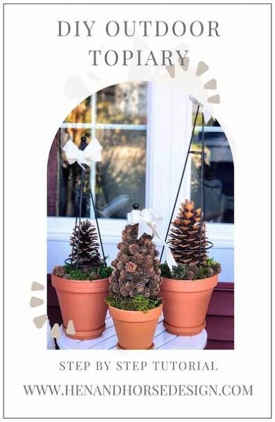 pinterest pin for diy outdoor topiary