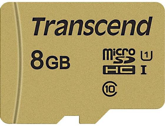 Transcend Premium 500S paměťová karta microSDHC 8 GB Class 10, UHS-I, UHS-Class 1 vč. SD adaptéru