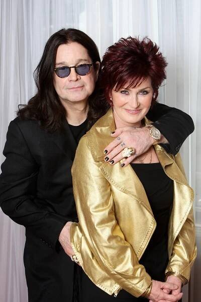 Portrait of Ozzy and Sharon Osbourne.
