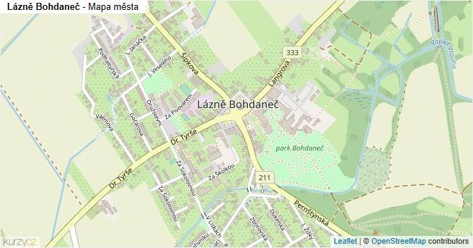 Lázně Bohdaneč - mapa města