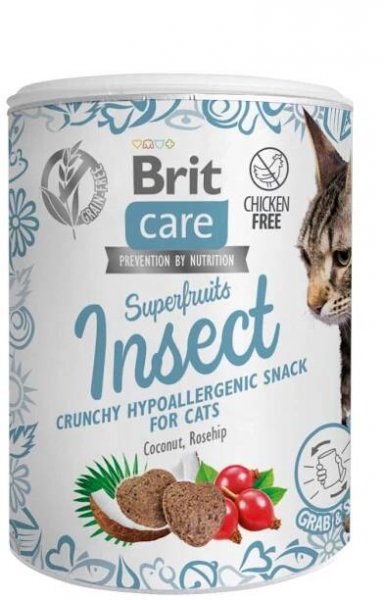Brit Care Cat Snack Superfruits Insect 100 g - Pamlsky pro kočky