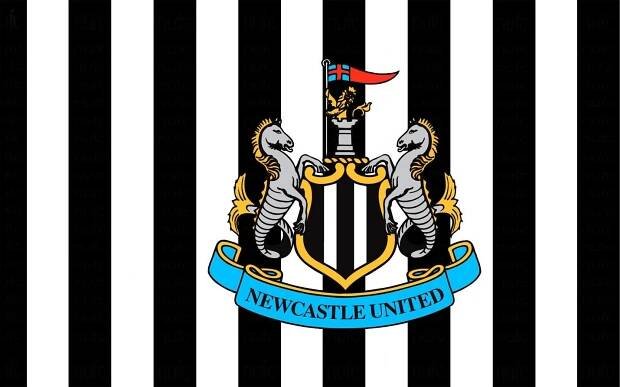 Newcastle United FC - Vlajka, pruhovaná BS4460 (jedna velikost) (černá/bílá/modrá)