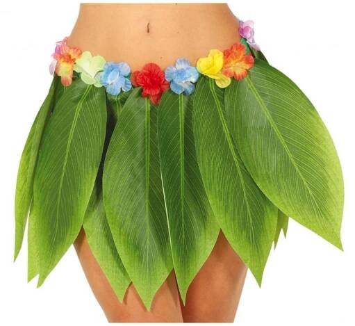 Fiestas Guirca Sukně havajská tropické listy pro dospělé 38 cm zelená