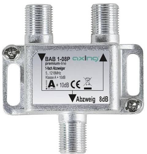 Axing BAB 1-08P odbočka TV kabelu jednoduchý 5 - 1218 MHz