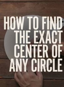 a person holding a plate with the words how to find the exact center of any circle