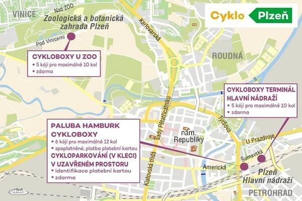 Plzeň rozšiřuje bezpečné parkování pro cyklisty. Vznikají nové cykloboxy u nádraží a zoo!