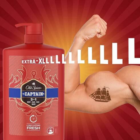 Old Spice Captain Sprchový gel a šampon pro muže s tóny santalového dřeva a citrusů 1000 ml