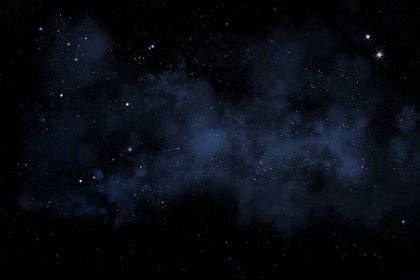 noční obloha s jasnými hvězdami a modrou mlhovinou - noční obloha - stock snímky, obrázky a fotky