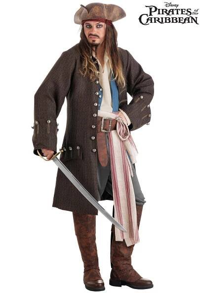 Deluxe Jack Sparrow Pirate Mens Costume