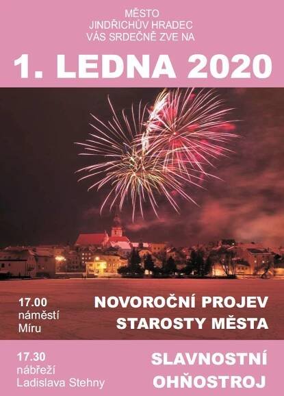 Slavnostní novoroční ohňostroj nad Vajgarem - Město Jindřichův Hradec