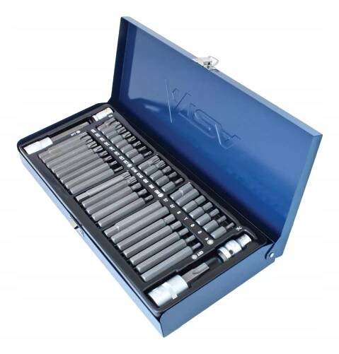 Bity Torx Spline Hex XZN adaptéry, sada 44ks Sada bitů TORX T20-T80 HEX 4-12 XZN M5-M12 Asta