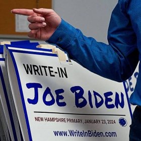 ‘Democracy Is on the Ballot’ in New Hampshire. Biden Is Not.