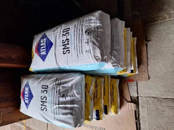 Cementová nivelační hmota ATLAS SMS 30 10x25 kg - Královéhradecký kraj | Stavební Bazar Online.cz