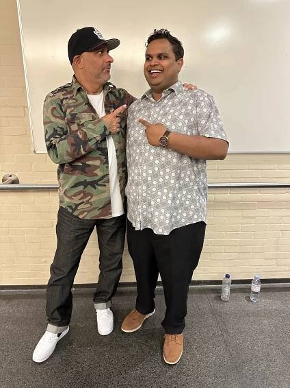 Ram Arangi with Russell Peters.