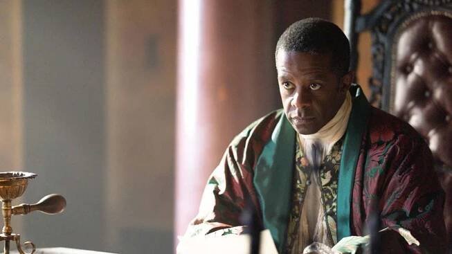 Adrian Lester as the villainous Robert Hennessey, Earl of Poynton in Renegade Nell