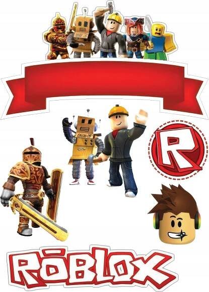 VÝTISK oplatek na dort Cukrová Hmota ROBLOX HRA PRO HRÁČE + TEXT #1