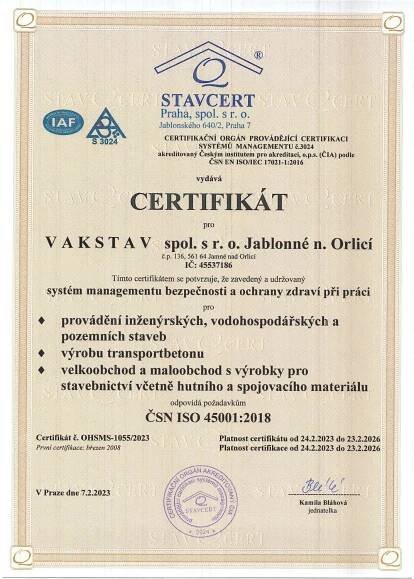 ČSN ISO 45001 | E-shop VAKSTAV