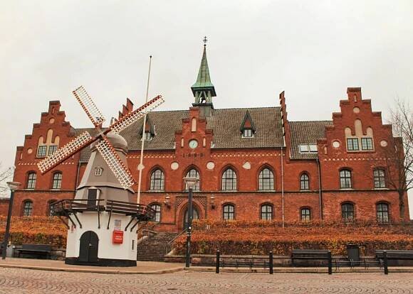 The adorable tiny windmill that greeted us upon arrival in Hillerød, home of Frederiksborg Castle, outside of Copenhagen Denmark.
