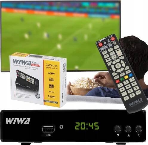 DEKODÉR POZEMNÍHO TV TUNERU DVB-T2 H.265 HEVC S USB HD PILOTEM WIFI SCART HDMI
