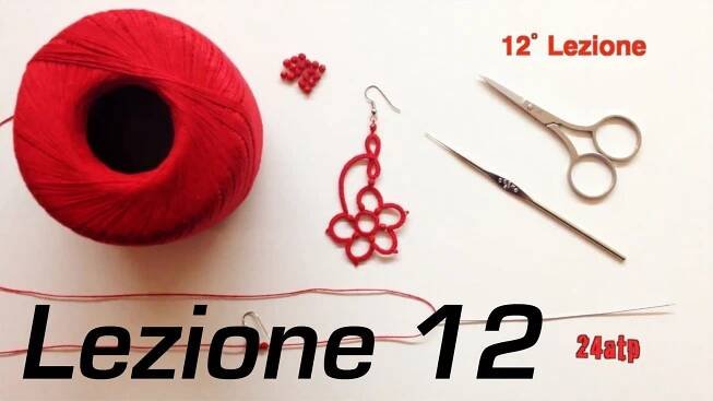 Chiacchierino Ad Ago - 12˚ Lezione Orecchino a Fiore - Tutorial Come Fare Tatting | Tatuagens tutorial, Modelo de bilro, Tatting ou frivolité